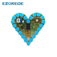 Kit de bricolage électronique, kit de lampe respirante en forme de cœur, DC 4V-6V, kit LED respirant rouge blanc bleu vert, production de bricolage pour l'apprentissage