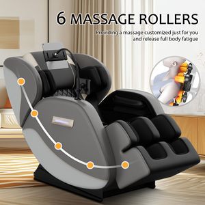 Silla de Masaje Plegable de Cuero PU Gris 4D de Gravedad Cero con Calefacción <span class=keywords><strong>para</strong></span> Cuerpo Completo, Shiatsu, <span class=keywords><strong>para</strong></span> Hogar y Oficina, Venta al por Mayor de Fábrica OEM ODM - Product Image 3