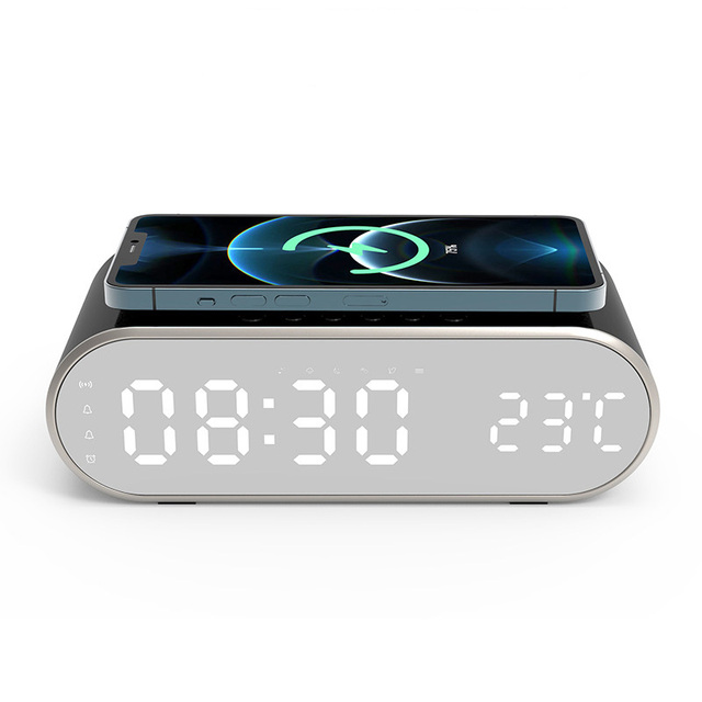 Gadgets Electronic Smart Alarm Clock with Wireless Charging Station Gift Item