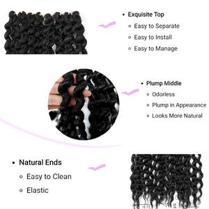 Extensiones de Cabello Sintético al por Mayor de 18 Pulgadas, Fibra de Alta Temperatura, Ondas de Agua, Trenzas de Ganchillo, Extensiones a Granel para Peinado Suave - Product Image 6