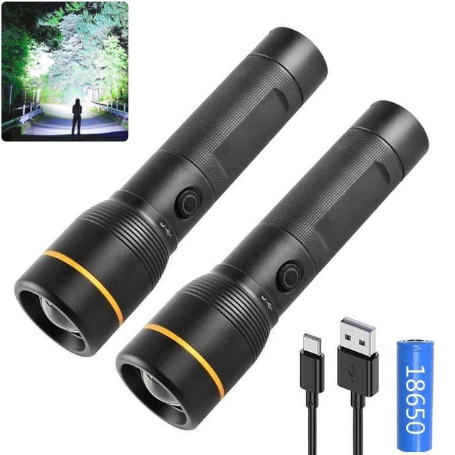 Brightenlux Zoom Long Range High Lumens Tactical Taschenlamp USB Rechargeable Super Bright High Power Powerful Led Flashlight