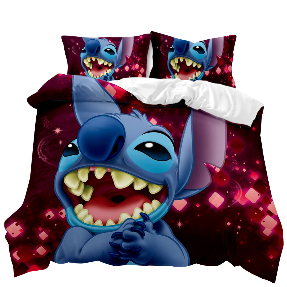 Оптовая продажа 3D мультфильм постельные принадлежности набор пододеяльников аниме цифровая печать полиэстер из 3х предметов: красной строчкой постельные принадлежности