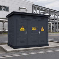 Unité de distribution d'énergie industrielle urbaine préfabriquée compacte à trois postes de transformation 630 kVA/800 kVA pour extérieur
