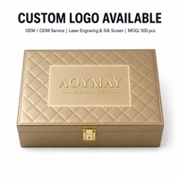 Service OEM ODM, emballage personnalisé, boîte cadeau de luxe à motif diamant gravé au laser, grande boîte d'emballage en cuir PU, fournisseur en gros