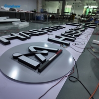 Enseigne lumineuse extérieure à LED, lettres 3D avec panneau acrylique, conception de logo gratuite pour la publicité des magasins et des bâtiments