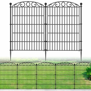 Valla Decorativa para Jardín de 12 Paneles, Sin Excavación, 36 Pulgadas de Alto x 24 Pies de Largo, Barrera Metálica Resistente a la Oxidación para Animales, Perros, Conejos, Temporal - Product Image 3