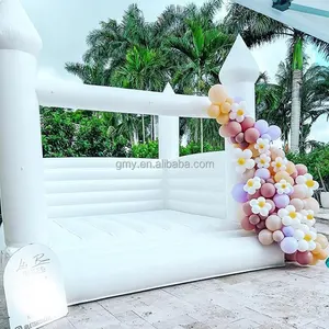 आउटडोर मज़ा सफेद उछाल घर 13x13 inflatable कूद उछालभरी महल शादी के लिए