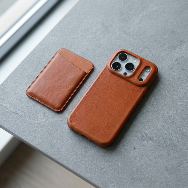 Custom Luxury Genuine Leather Case for iPhone 17 16 15 Pro Max Full Grain Leather Cover for USA UK Australia High-end Market
