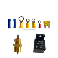 Kit de relais double 12V 40A JD1912 pour ventilateur de radiateur automobile avec faisceau de câblage et interrupteur de contrôle de température 185-175