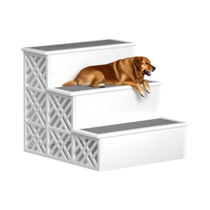 Escaleras para mascotas con diseño tallado 3D de MDF blanco moderno, escalones decorativos fuertes para mascotas, sala de estar puerta trasera para, dormitorio, villas, Apartamentos - Product Image 3