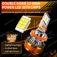 K8 3570 CSP Puce 9005 9006 9012 H1 H3 H7 H4 H13 9004 9007 6000K 14000LM Ampoules de phares LED Phares LED super lumineux
