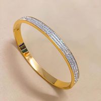 Bracelets empilables pour femmes, styles variés, en acier inoxydable plaqué or, étanches et inaltérables, vente en gros