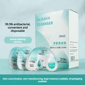 Wegwerp oplossing voor het reinigen van gebitsprotheses - Reinigingsvloeistof voor orthodontische beugels voor onzichtbare beugels, steriliserend & antibacterieel - Product Image 1