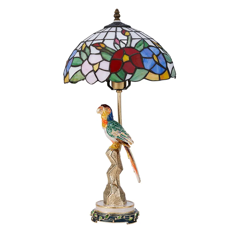 Lámpara de mesa de lujo moderna RORO, diseño de loro esmaltado para decoración del hogar, elemento decorativo para su espacio vital