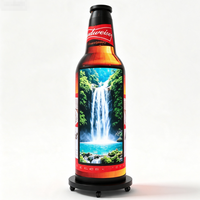 Layar LED Silinder Fleksibel Berkualitas Tinggi Terlaris dengan Tampilan Iklan Botol Bir LED untuk Bisnis