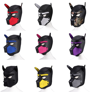 Puppy Play Hondenkap Volledige Hoofdbescherming voor BDSM Roleplay Neopreen Hoge Kwaliteit PU Materiaal Aanpasbaar Koppels BDSM <span class=keywords><strong>Bondage</strong></span> - Product Image 4