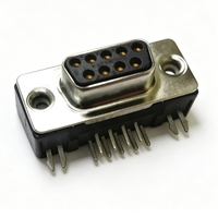 Connecteur D-Sub 9 broches femelle HARTING 09681537613 à angle droit pour carte PCB, format US, soudure à la vague, 6,5A, contrôle industriel