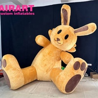 Lapin en peluche gonflable brun, lapin en peluche gonflable pour la décoration de Pâques