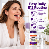 Comprimés sublinguaux de vitamine B12 méthylcobalamine sous marque privée – Compléments alimentaires quotidiens – Fournisseur d'usine OEM ODM – Vente en gros