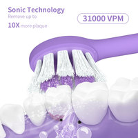 Brosse à dents électrique sonique sans fil OEM ODM pour enfants avec poils doux, capuchon en silicone sécurisé, capteur de pression, 33 000 VPM