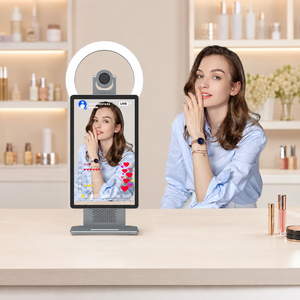 Machine de diffusion en direct tout-en-un de 15,6 pouces avec caméra à anneau lumineux 90 °   Écran rotatif pour diffusion de contenu beauté e-commerce - Product Image 1