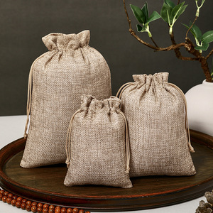 Sac en lin à cordon QIANLI, 8x10 à 17x23 cm, personnalisable pour le stockage et l'emballage du café - Product Image 1