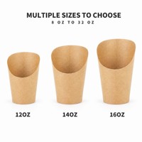 Gobelet à frites en papier kraft écologique à paroi simple, jetable, résistant à l'huile, personnalisé avec logo