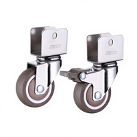 Support pivotant en U de 1 pouce avec roulettes silencieuses en caoutchouc souple à roulement à billes pour lits d'enfants, tables, chaises et blocs de construction en bois