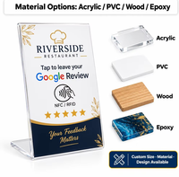 Support de table en acrylique pour carte de commentaires NFC, plaque de commentaires pour comptoir de restaurant, cartes NFC, carte avis Google, carte à tapoter