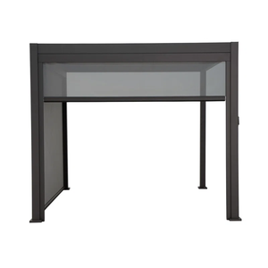 Système motorisé de stores à glissière extérieurs avec canaux de verrouillage pour la zone de la piscine, <span class=keywords><strong>véranda</strong></span>, enclos complet - Product Image 2