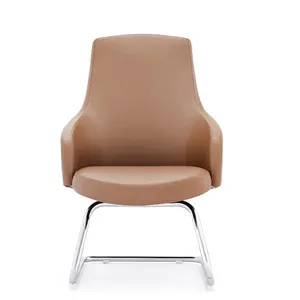 Foshan Furniture Premium Kursi Eksekutif YS1507C Coklat PU Kulit Kursi Kantor