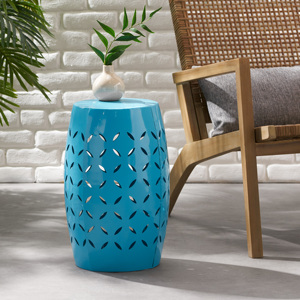 Tavolino cilindrico Lilac 12 pollici in stile industriale per esterni/patio - Product Image 4