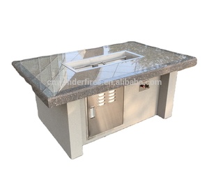 Hot Selling Cheap Price Propane Outdoor Firepit <strong>Table</strong> <strong>with</strong> Rectangle Stainless <strong>Fire</strong> <strong>Pit</strong> Pan Made in China - Product Image 1