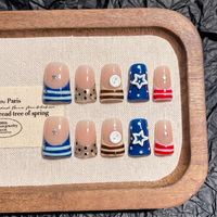 Ongles à presser en acrylique faits main, courbés en bec de canard, en PMMA français, à couverture complète, texturés 3D, marque privée, directement de l'usine, OEM