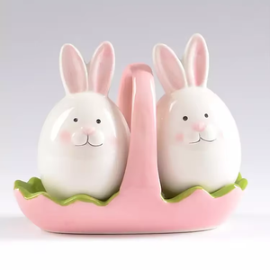 Saladier et poivrière en céramique en forme de <span class=keywords><strong>lapin</strong></span> adorable pour Pâques, pot à épices animal - Product Image 6