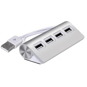 Aluminum USB 2.0 Hub Multi-USB Splitter Adapter 4 Ports High Speed Mini Multiple Usb2.0 HUB Port Expander for PC