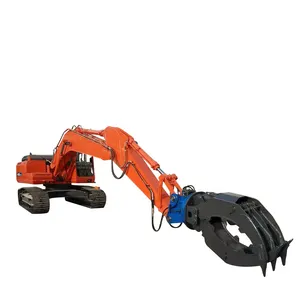 3-30 Ton Excavator Excavator Accessories Double Cylinder Grab Durable Wooden Hydraulic Scrap Grab