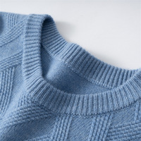 Pull en cachemire tricoté épais à sept aiguilles et double brin pour homme, collection Hiver 2025, anti-boulochage, style décontracté et tendance