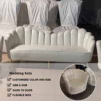 Canapé en cuir blanc simple, fabrication sur mesure pour hôtel, décoration d'événements de mariage, SMOOTH Factory