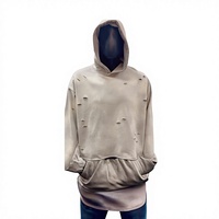 Sweat à capuche vintage personnalisé avec logo, effet usé, sans cordons, coupe ample, en molleton 100% coton, unisexe, motif uni, pour l'hiver