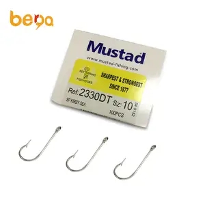 Mustad 1#-24# Model Fishhook High Carbon Steel Barbed Hook 100pcs/box Saltwater Fishing Hooks