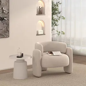 Modern basit ev tek salon eğlence sandalyeler döşemeli kol sandalye kadife kumaş kanepe sandalye