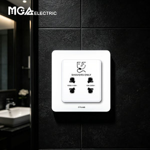 Presa per Rasoio Elettrico MGA a Doppio Voltaggio 115V 230V 10VA 10A IP20, Presa a Muro per <span class=keywords><strong>Bagno</strong></span>, per Camere d'Albergo e Uso Domestico - Product Image 2