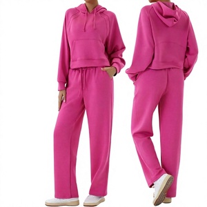 Women's Casual Sweatshirt Sports crystal <b>rhinestones</b> Suit Hooded Loose <b>Top</b> Wide Leg Trousers Running 2-piece Set Fitness Wear - Product Image 1