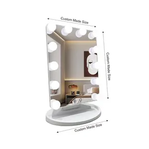 Miroir de maquillage moderne lumière LED miroir de remplissage miroir cosmétique multifonctionnel de bureau avec lumière