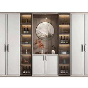 Table d'appoint de salon en bois massif moderne de luxe, armoire à vin et buffet de salle à manger, armoire de rangement - Product Image 1