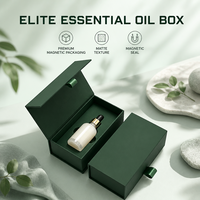 Boîte cadeau personnalisée pour flacon d'huile essentielle de 10 ml en verre, couvercle magnétique vert, boîte cadeau, emballage d'huile essentielle, insert en EVA