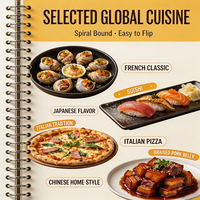 Livre de recettes personnalisé à spirale, gaufré et imprimé UV, OEM ODM, couverture rigide, journal de cuisine personnalisé, vente en gros pour la maison et la cuisine
