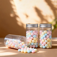 Pot en plastique PET transparent avec couvercle en aluminium |   Boîte à large ouverture anti-poussière avec logo personnalisé pour le stockage des aliments, des bonbons et des biscuits