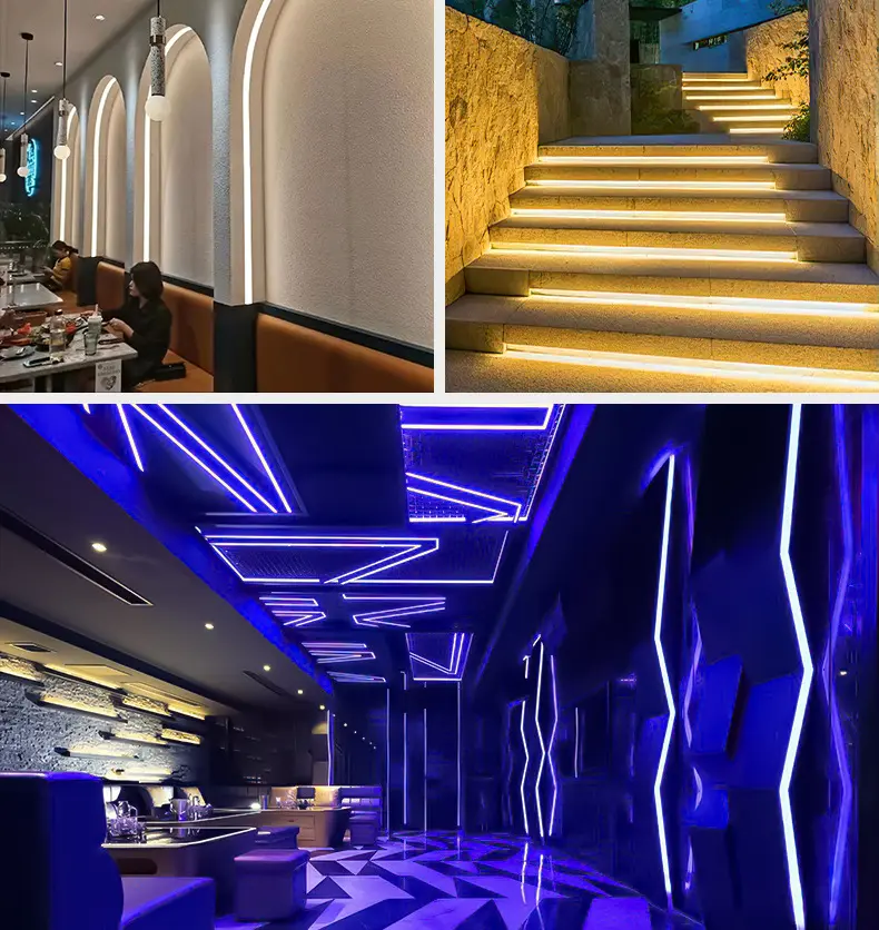 10*10mm Ip65 Strip lampu LED fleksibel neon strip neon silikon fleksibel dekorasi luar ruangan tahan air